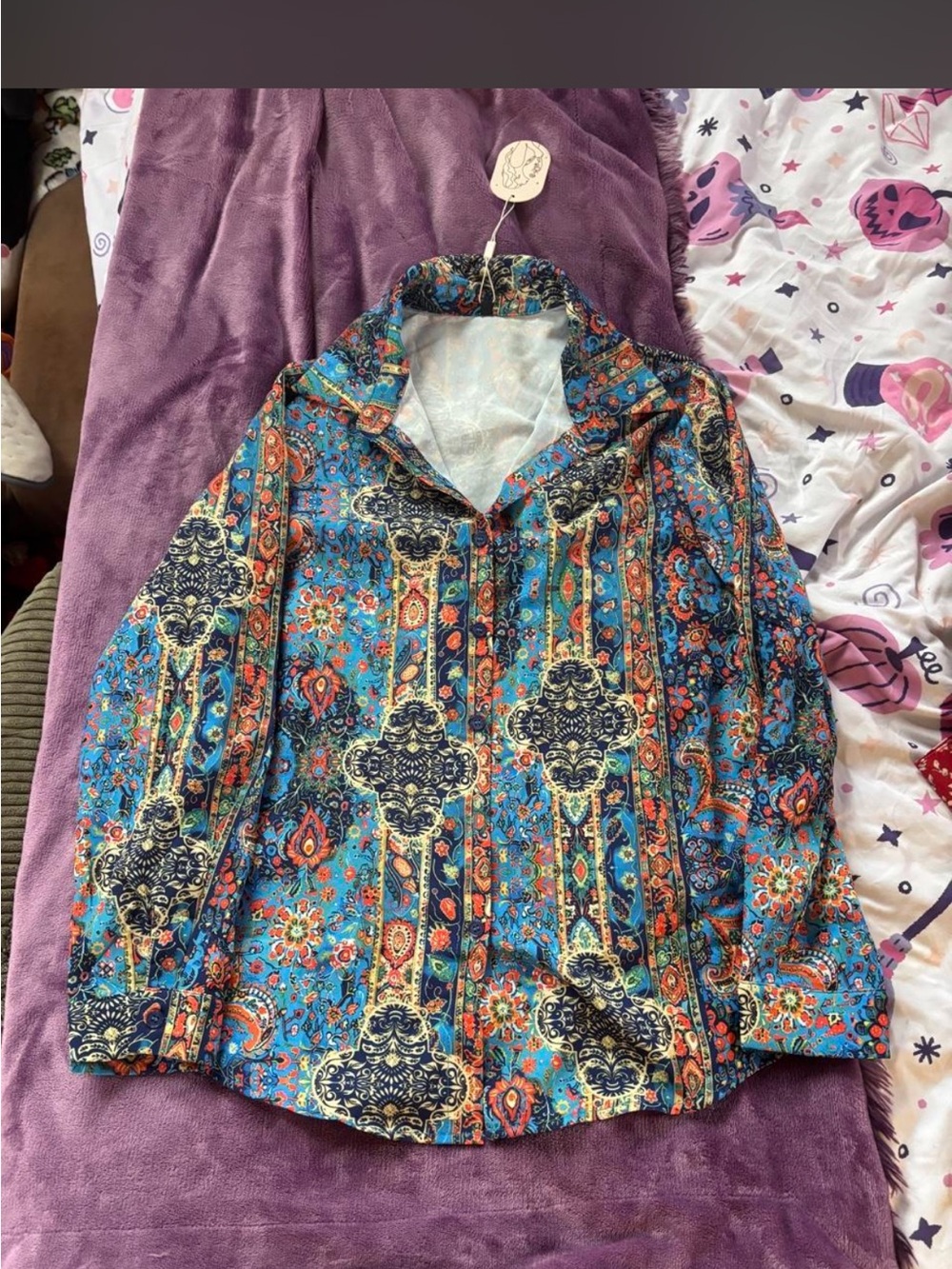 Bohemian Printed Button-Up Shirt